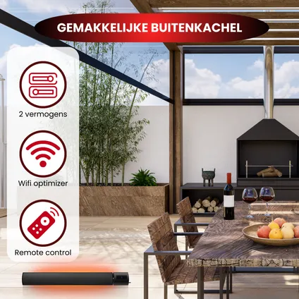 Chauffage de terrasse infrarouge Caleo WiFi avec télécommande - Quality Heating 2