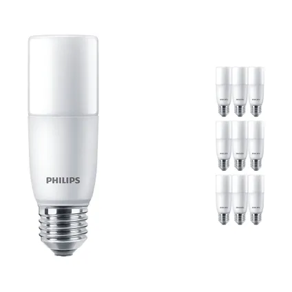 Voordeelpak 10x Philips Corepro LED E27 Tubular Stick Mat 9.5W 950lm - 830 Warm Wit | Vervangt 75W 2