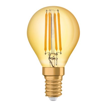 Osram Vintage 1906 LED E14 Boule Filament Dorée 4W 420lm - 825 Blanc Très Chaud | Équivalent 35W