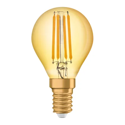 Osram Vintage 1906 LED E14 Boule Filament Dorée 4W 420lm - 825 Blanc Très Chaud | Équivalent 35W 2