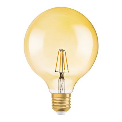Osram Vintage 1906 LED E27 Globe Filament Goud 125mm 7W 650lm - 824 Zeer Warm Wit | Vervangt 40W