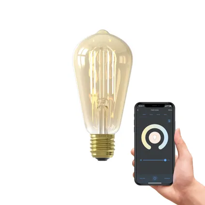 Calex Lampe LED Intelligente - E27 - Filament - ST64 - Doré - Blanc Chaud - 7W 2