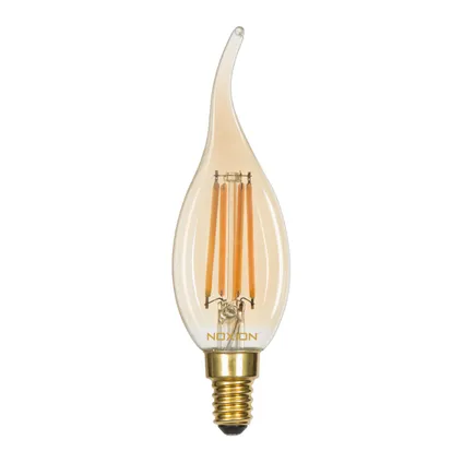 Noxion Lucent LED E14 gebogen punt Kaars Filament Amber 4.1W 350lm - 822 Zeer Warm Wit | Dimbaar - 3