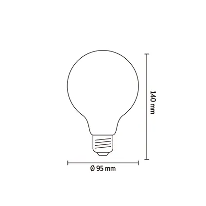 Calex Lampe LED Intelligente - E27 - Filament - G95 - Doré - Blanc Chaud - 7W 7