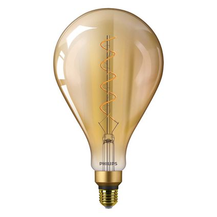 Philips Vintage LEDbulb E27 Peer Filament Goud 5W 300lm - 820 Zeer Warm Wit | Vervangt 25W