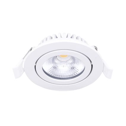 Noxion LED Kantelbaar Slim Spot Wit Rond 5W 550lm 60D - 940 Koel Wit | 85mm - IP54 - Dimbaar - Beste