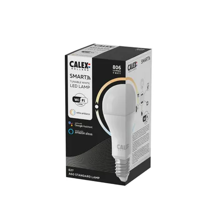Calex Smart Tuya Wifi E27 Peer 9W 806lm - 822-840 Afstembaar Wit | Dimbaar - Vervangt 60W 3