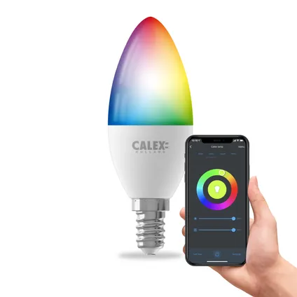 Calex Lampe LED Intelligente - E14 - Source Lumineuse Wifi - RVB et Blanc Chaud - 4.9W 2