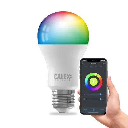 Calex Lampe LED Intelligente - E27 - Source Lumineuse Wifi - RVB et Blanc Chaud - 4,9W