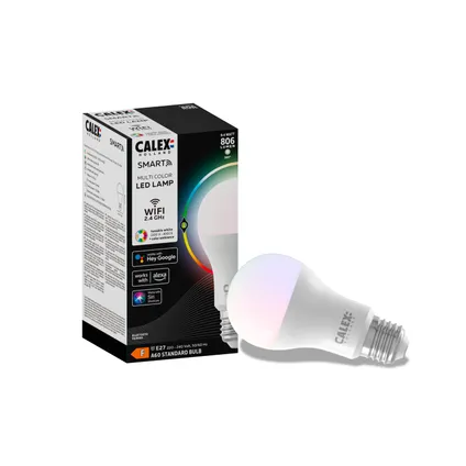 Calex Slimme LED Lamp - E27 - Wifi Lichtbron - RGB en Warm Wit - 9.4W 6