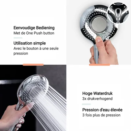 Douchette VITASENSE avec filtre de douche - Douche de pluie - Pomme de douche économiseuse d'eau avec filtre à eau 8
