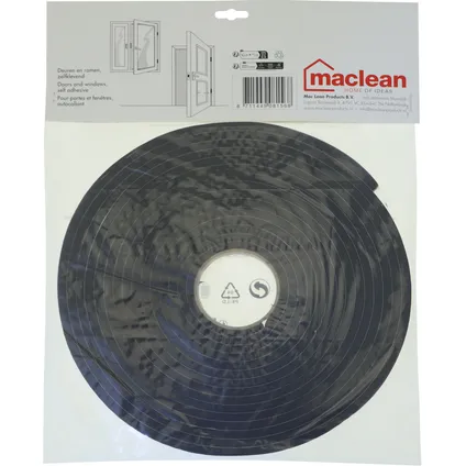 Maclean Tochtband I-profiel - PVC - Antraciet - Zelfklevend - Deuren en Ramen - Kieren 1-9mm - 10m 2