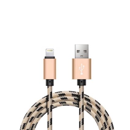 Câble Lightning en nylon à 8 broches vers USB A - 0,25m - IOS2 - Rose