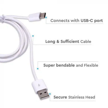V-tac VT-5542 Type-C naar USB Kabel - 3 meter - wit 2