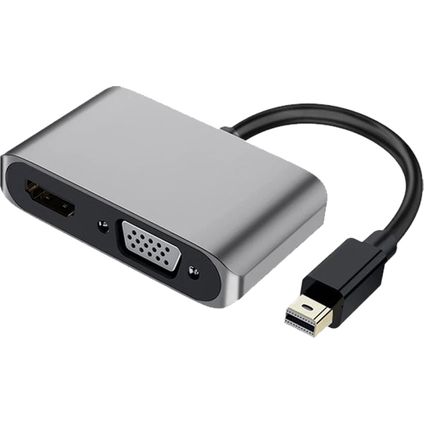 Hagibis Externe videokaart Mini DisplayPort naar HDMI+VGA converter
