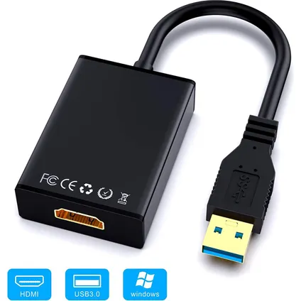 USB 3.0 A Male to HDMI 1.4 1080P HD - Externe videokaart - 0.20m 2