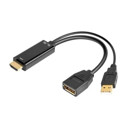 Adaptateur HDMI 2.0 vers DisplayPort - alimenté par USB - convertisseur 4K - noir - 0.15m 2