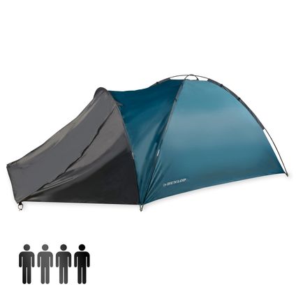 Dunlop tente 2 à 4 Personnes camping bleu/gris 10x250x130cm