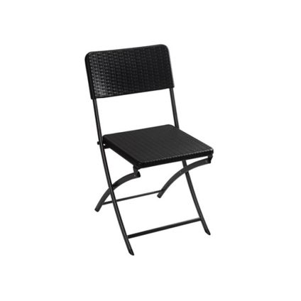 Perel Chaise pliante, 44.5 x 54 x 81cm, Noir, Acier