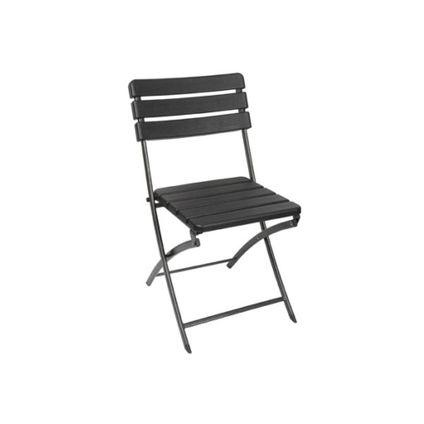 Perel Chaise pliante, 46 x 55 x 81cm, Noir, Polyéthylène haute densité (PE-HD)