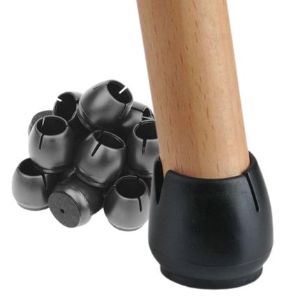 FLOOQ - Cache-pieds de chaise – 12-16mm - Protection du sol - Cache-pieds de chaise - 24 pièces - Noir - Rond