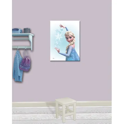 Toile imprimée pailletée Elsa Disney 70 x 50cm Bleu 2