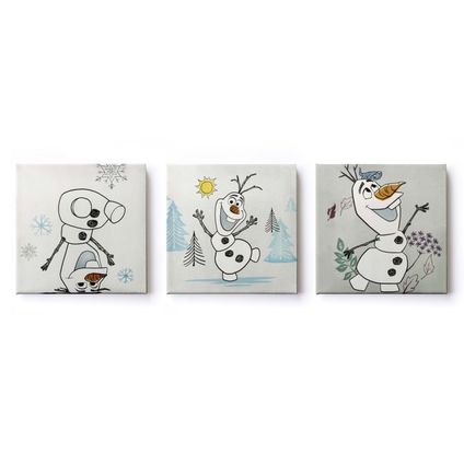 Frozen | Happy Olaf - Canvas Set van 3 - 3x 30x30 cm