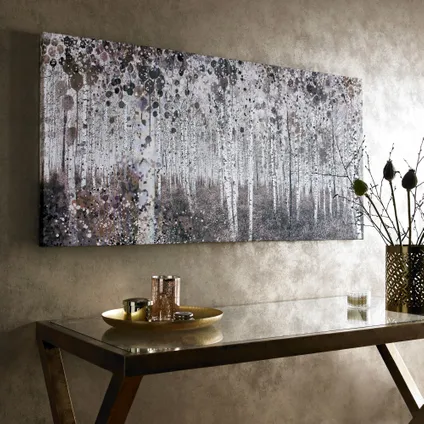 Canvas met MDF frame | Aquarel Bos | Stijlvol Statement | 60x120 cm 2