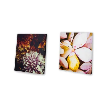 Set de 5 toiles imprimées Fleurs 80 x 60cm Rose 3