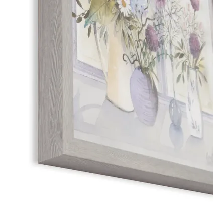 Laura Ashley Print in houtkleurig boxframe | Allium Blooms | 50x50 cm