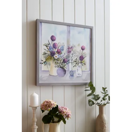 Laura Ashley Print in houtkleurig boxframe | Allium Blooms | 50x50 cm 2