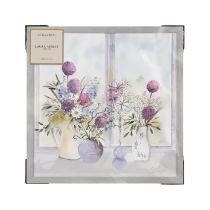 Laura Ashley Print in houtkleurig boxframe | Allium Blooms | 50x50 cm 5