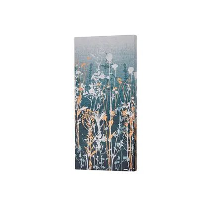 Set de 3 toiles imprimées Fleurs 90 x 60cm Bleu, orange 3