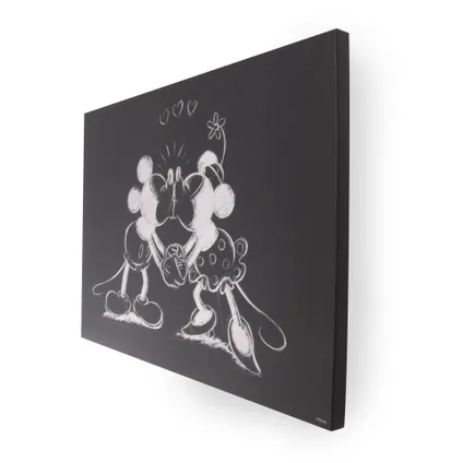 Mickey & Minnie | Canvas - Kissing - Wit-Zwart - 50x70 cm 4