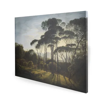Canvas met MDF frame | Italiaans Landschap met Parasoldennen | Oude Meester Kunstwerk | 70x100 cm 3