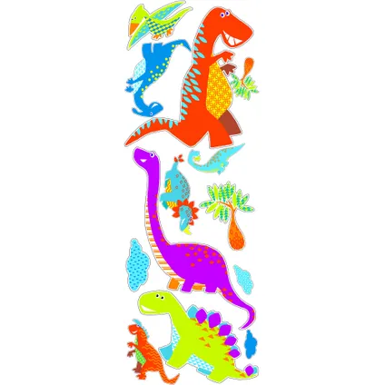 Set d'autocollants muraux Dinosaures 25 x 70cm Multicolore 2