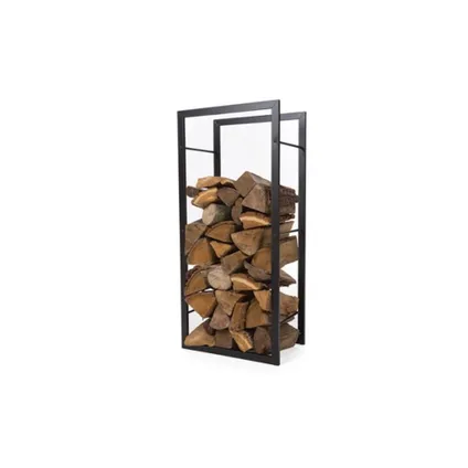 Perel Range-bûches pour bois de cheminée, noir, 100 x 45 x 30 cm 45 x 30 x 100cm, Noir, Acier revêtu de poudre