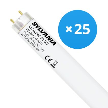 Voordeelpak 25x Sylvania Luxline Plus T8 58W - 840 Koel Wit | 150cm