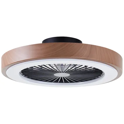 Ventilateur de plafond Brilliant Slimline bois noir ⌀49cm CCT RGB 40W 2