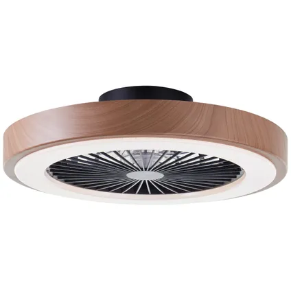 Ventilateur de plafond Brilliant Slimline bois noir ⌀49cm CCT RGB 40W 5
