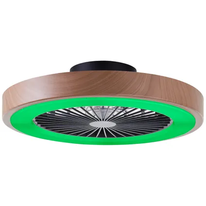Ventilateur de plafond Brilliant Slimline bois noir ⌀49cm CCT RGB 40W 8