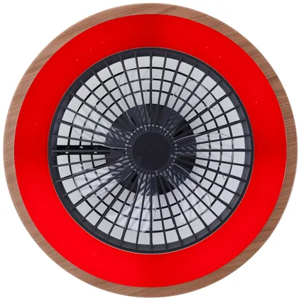 Ventilateur de plafond Brilliant Slimline bois noir ⌀49cm CCT RGB 40W 12
