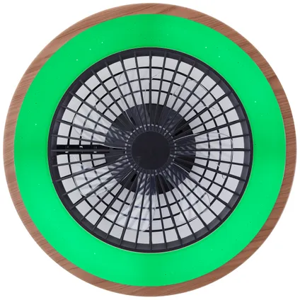 Ventilateur de plafond Brilliant Slimline bois noir ⌀49cm CCT RGB 40W 13