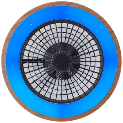 Ventilateur de plafond Brilliant Slimline bois noir ⌀49cm CCT RGB 40W 14