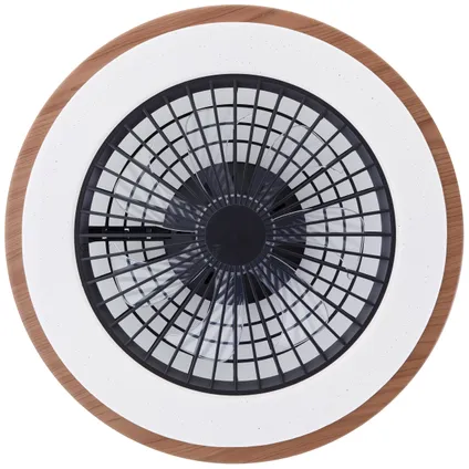 Ventilateur de plafond Brilliant Slimline bois noir ⌀49cm CCT RGB 40W 15