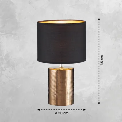Fischer & Honsel tafellamp Bronz brons zwart ⌀20cm E14 2