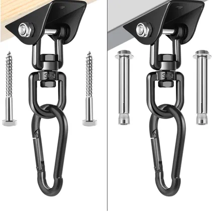 Pitt & Co.® Ceiling Hook Black Système de suspension pour sac à dos, balançoire et chaise suspendue 2
