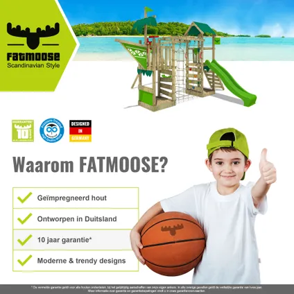 Fatmoose Speeltoestel Klimrek ActionArena - appelgroene Glijbaan 6