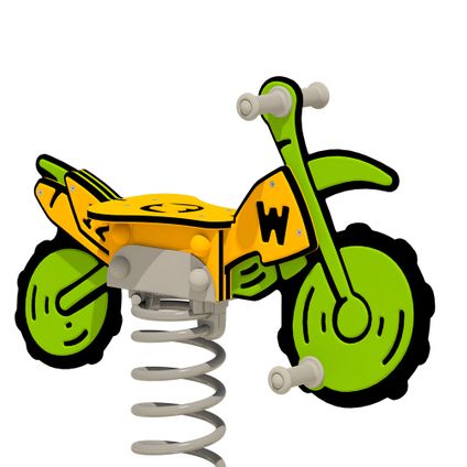 Wickey Bascule sur ressort Dirtbike Crossey vert/jaune