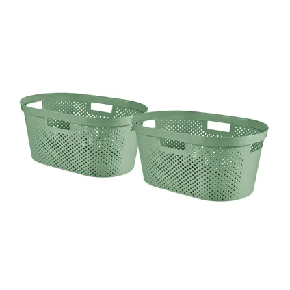 Curver Infinity Recycled Dots Wasmand - 40L - 2 stuks - Groen 2